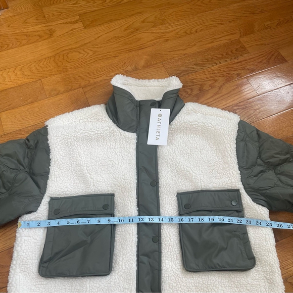 Athleta Quilted Sherpa Fleece Hybrid Jacket XL Sage Green Gorpcore, Quiet Luxury - Picture 8 of 16